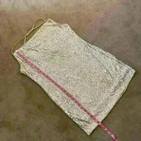 ***NWT**** SILVER SEQUIN SPARKLY PARTY MINI DRESS SIZE M - Picture 5 of 10